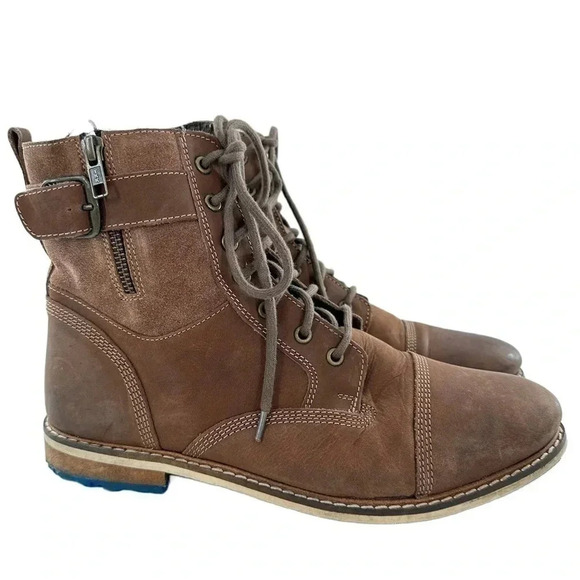 Franco Fortini mens Aussie Bloke mens ankle boots size 10 brown leather cap toe - Picture 12 of 12